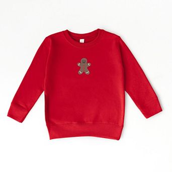 Embroidered Gingerbread Man - Toddler Graphic Sweatshirt