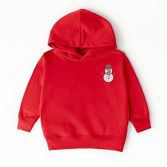 Embroidered White Snowman - Toddler Hoodie