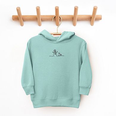 Embroidered Snowman Outline - Toddler Hoodie