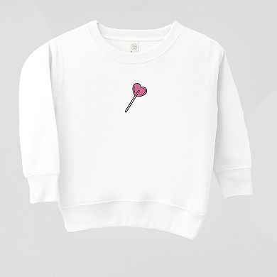 Embroidered Heart Lollipop - Toddler Graphic Sweatshirt