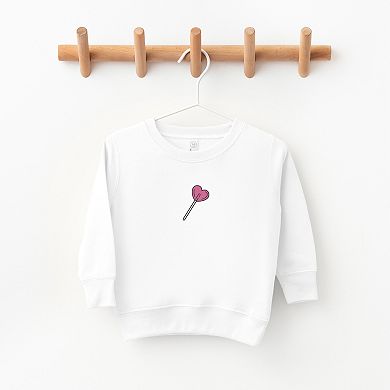 Embroidered Heart Lollipop - Toddler Graphic Sweatshirt
