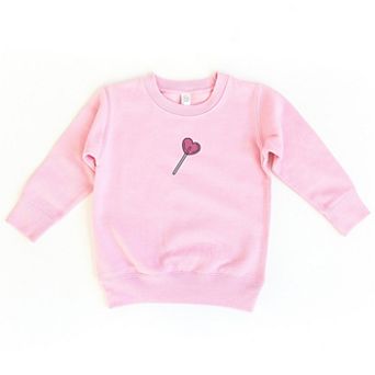 Embroidered Heart Lollipop - Toddler Graphic Sweatshirt