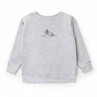 Embroidered Snowman Outline - Youth Graphic Sweatshirt