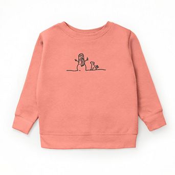 Embroidered Snowman Outline - Youth Graphic Sweatshirt