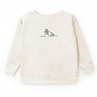 Embroidered Snowman Outline - Youth Graphic Sweatshirt
