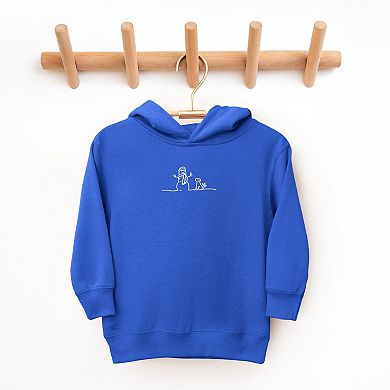 Embroidered Snowman Outline - Toddler Hoodie
