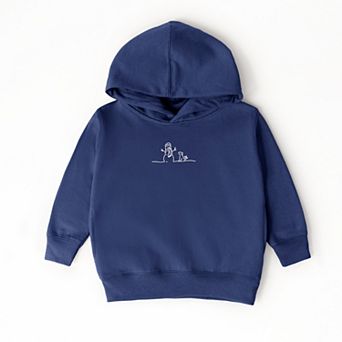 Embroidered Snowman Outline - Toddler Hoodie