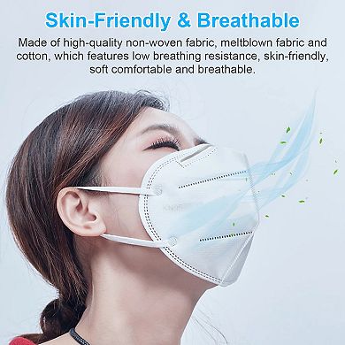 10PCS KN95 FFP2 Disposable Face Masks 95% Filtration Protective Breathable Non-Woven Masks