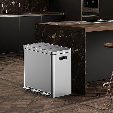 Fancihabor Set of 3 x 5.3 Gallon garbage cans for recycling and trash