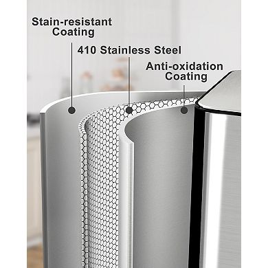 Fancihabor 16 Gallon stainless steel kitchen trash can