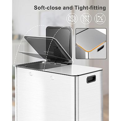 Fancihabor 16 Gallon stainless steel kitchen trash can