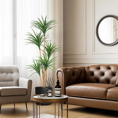 Adjustable Artificial Dracaena Tree, Lifelike Tall Faux Plant for Home, Office & Photo Backdrops