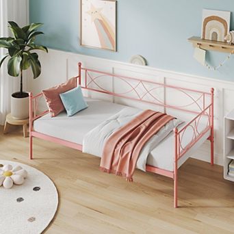 Metal Twin Daybed, Day Bed Sofa Bed Frame with Steel Slat Support, Daybed Frame for Bedroom