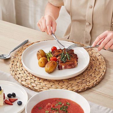 16-piece Porcelain Tabletop, Dinnerware Set for 4, Dinner Plates, Dessert Plates, Soup Plates, Bowls