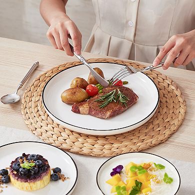 18-piece Porcelain Tabletop, Dinnerware Set for 6, Dinner Plates, Dessert Plates, Bowls