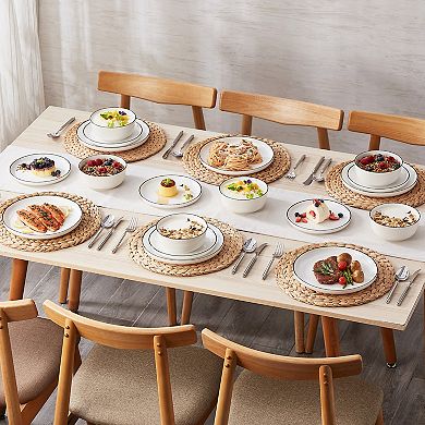 18-piece Porcelain Tabletop, Dinnerware Set for 6, Dinner Plates, Dessert Plates, Bowls