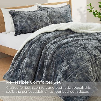 Peace Nest 3- Piece Ultra Soft Fluffy Sherpa Down Alternative Comforter Set