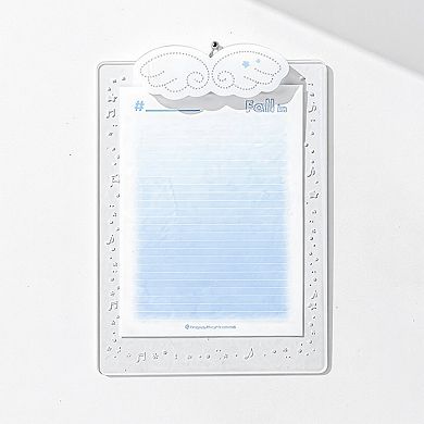 Angel Cloud-Themed Cardboard Clamp with Decorative Border and Stationery Paper