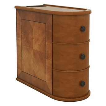 Whisen End Table with Charging Station, Sofa Side Table, Nightstand with 3 Drawers