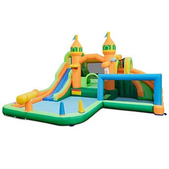 Kids Inflatable Water Slide Bounce House With Double Slides For Backyard