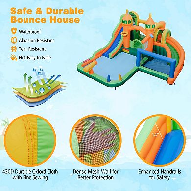 Kids Inflatable Water Slide Bounce House With Double Slides For Backyard