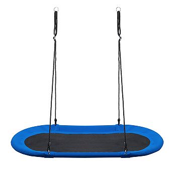 60 Inch Saucer Tree Swing with Adjustable Ropes for Backyard Outdoor Play