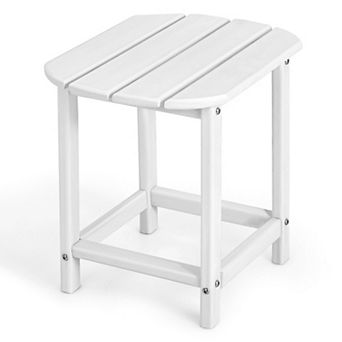 18-Inch Weather-Resistant Patio Side Table - White