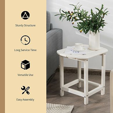 18-Inch Weather-Resistant Patio Side Table - White