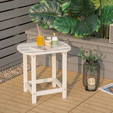 18-Inch Weather-Resistant Patio Side Table - White