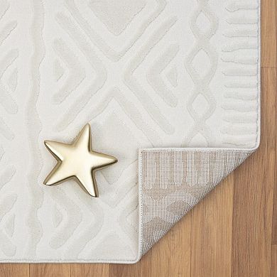 Luxe Weavers Diamond Floral Cream Indoor Area Rug