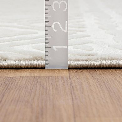 Luxe Weavers Diamond Floral Cream Indoor Area Rug