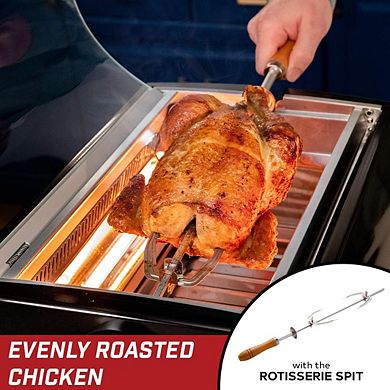 Kitchen Chef Indoor Smokeless Rotisserie Grill, Large Capacity, Multi-Functional, Stainless-Steel