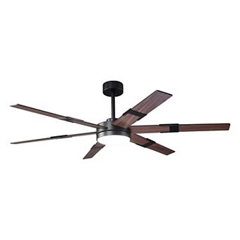 60" Modern Black Dimmable Reversible Smart LED Ceiling Fan with APP Control and Remote