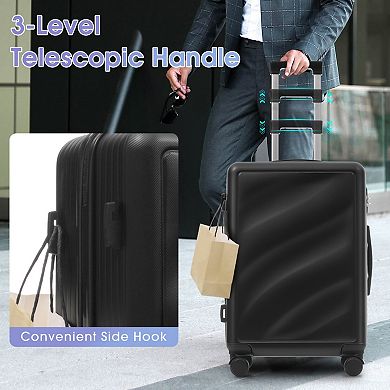 3 Piece Luggage Set, Durable ABS Suitcases, Carry on & Checked Travel Luggage