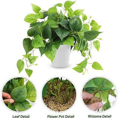 CEWOR Artificial Green Ivy Potted Plant