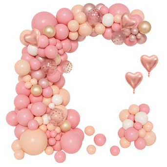 Blush Pink Boho Balloon Arch kit 174 pc Rose, Nude & White Balloons for Elegant Birthday or Wedding