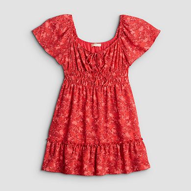 Juniors' Rewind Flutter Sleeve Skater Dress