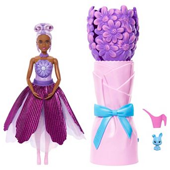 Barbie Petal Pop Doll with Flower-Transforming Dress & Accessories