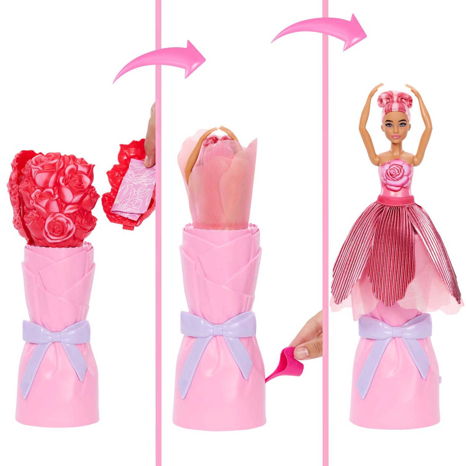 Детская кукла Barbie Petal Pop Scented Doll with Rose-Transforming Dress & Accessories — фото 2