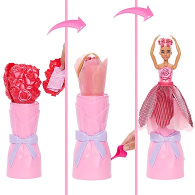 Barbie Petal Pop Scented Doll with Rose-Transforming Dress & Accessories