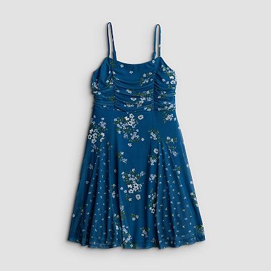 Juniors' Live To Be Spoiled Mesh Skater Dress