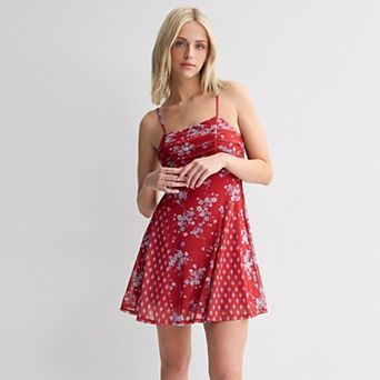 Juniors' Live To Be Spoiled Mesh Skater Dress
