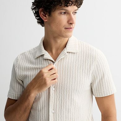 Men's Apt. 9® Striped Knit Button-Down Shirt