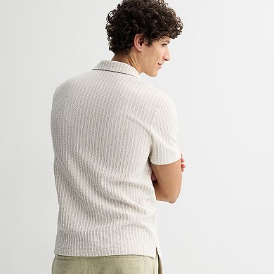 Men's Apt. 9® Striped Knit Button-Down Shirt