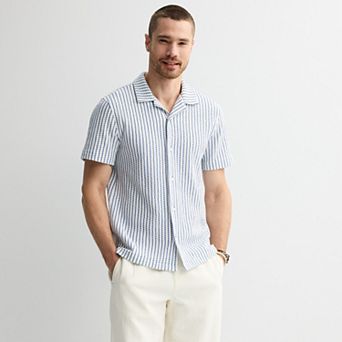 Men's Apt. 9® Striped Knit Button-Down Shirt