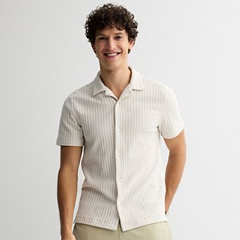 Men's Apt. 9® Striped Knit Button-Down Shirt