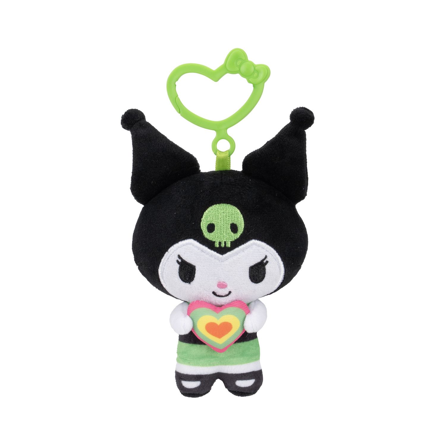Детская мягкая игрушка Hello Kitty x Powerpuff Girls Kuromi Buttercup 4-inch Plush Clip-On Toy — фото 1
