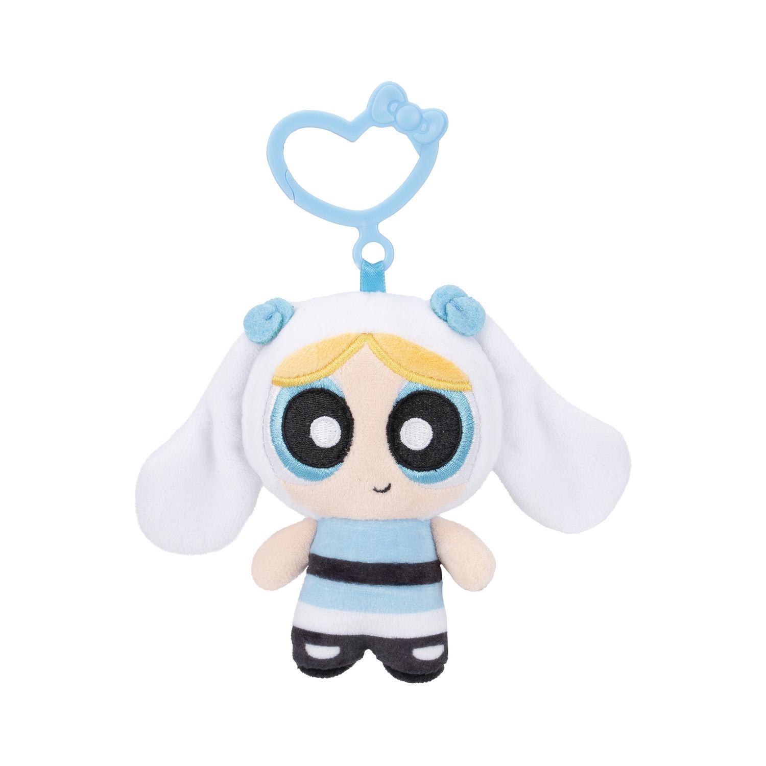 Детская мягкая игрушка Hello Kitty x Powerpuff Girls Bubbles Cinnamoroll 4-inch Plush Clip-On Toy — фото 1