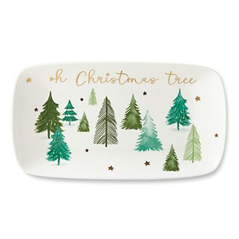 Lenox Balsam Oh Christmas Tree Lane Rectangular Hors D'oeuvres Tray