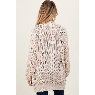 Maternity Chunky Knit Oversized Pocket Cardigan